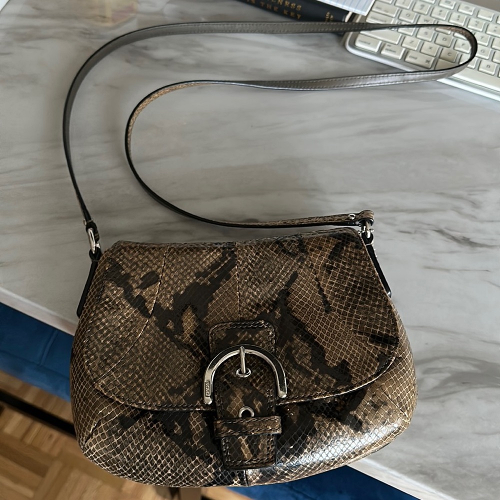 COACH SNAKE PRINT CROSSBODY BAG